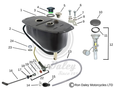 Vespa PX/T5 Fuel Tank Assembly