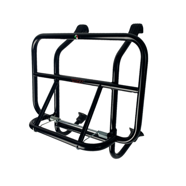 Cuppini Vespa Black Front Rack PX, T5, V50, PV125, ET3, Vespa Rally, Sprint, TS, GT, GTR, Vespa Lambretta LI, LIS, SX, TV, DL, GP -