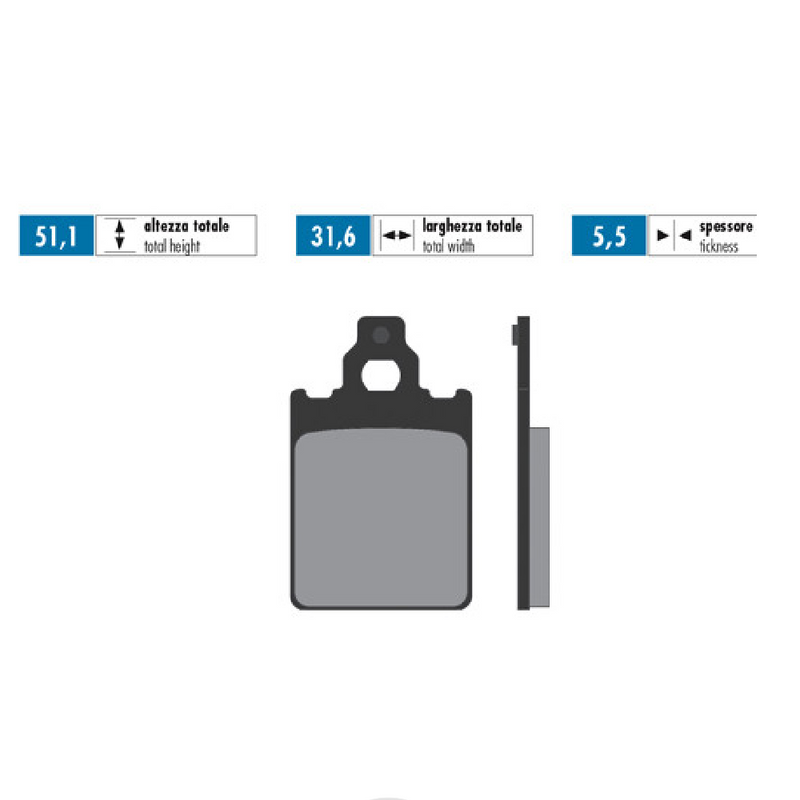 POLINI Vespa PX/T5/LML (1998-2010) Piaggio SKR125, SKR150 (1993-1997) Front Brake Pads